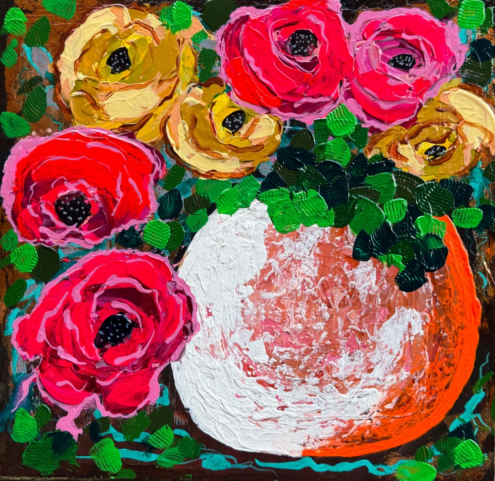 Vase with roses