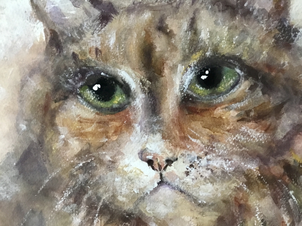 Matylda cat -original watercolor painting 