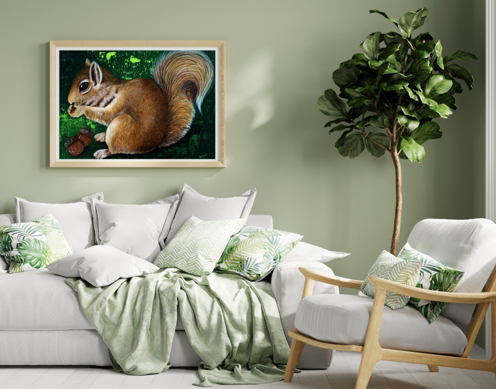 Nature’s Little Gatherer – Acrylic Squirrel Painting🐿️✨