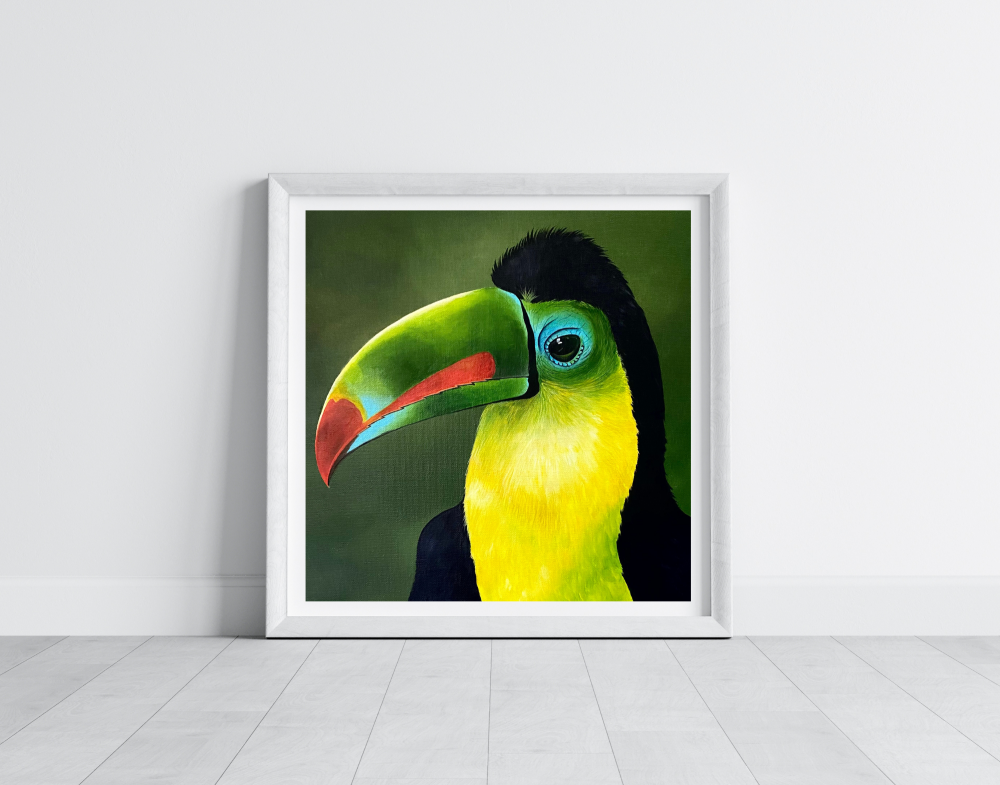 Emerald Gaze: The Toucan Portrait