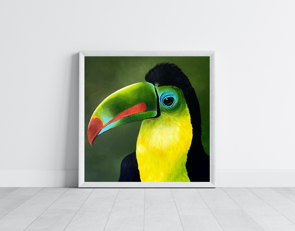 Emerald Gaze: The Toucan Portrait