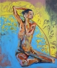 Abstract colourful figurative nude 087