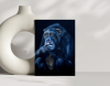 \"Wisdom in Silence – Original Acrylic Chimpanzee Painting\"