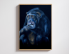 \"Wisdom in Silence – Original Acrylic Chimpanzee Painting\"