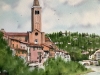 Watercolour of Verona, Original Painting, Santa Anastasia Church, Italy artwork 