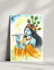 \"Divine Melody – A Watercolour Painting of Lord Krishna\"