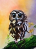  \"Whispers of the Forest – Original Acrylic Owl Painting\"