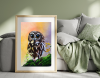  \"Whispers of the Forest – Original Acrylic Owl Painting\"