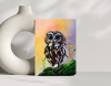  \"Whispers of the Forest – Original Acrylic Owl Painting\"