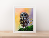  \"Whispers of the Forest – Original Acrylic Owl Painting\"