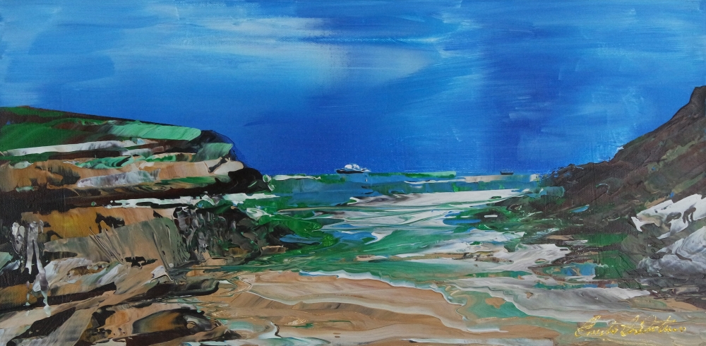 seascape with ship 4035