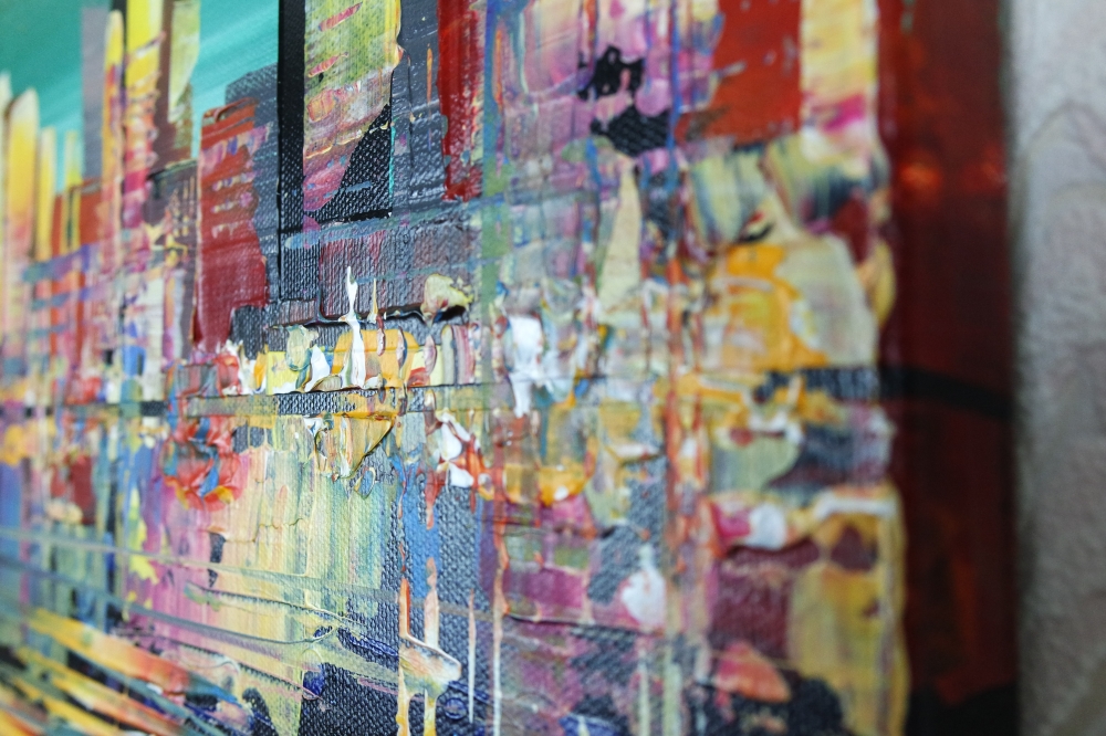 Colourful city night skyline 4018
