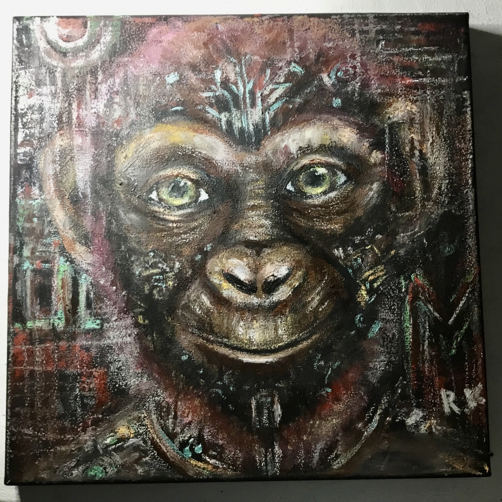 Cyber monkey painting 