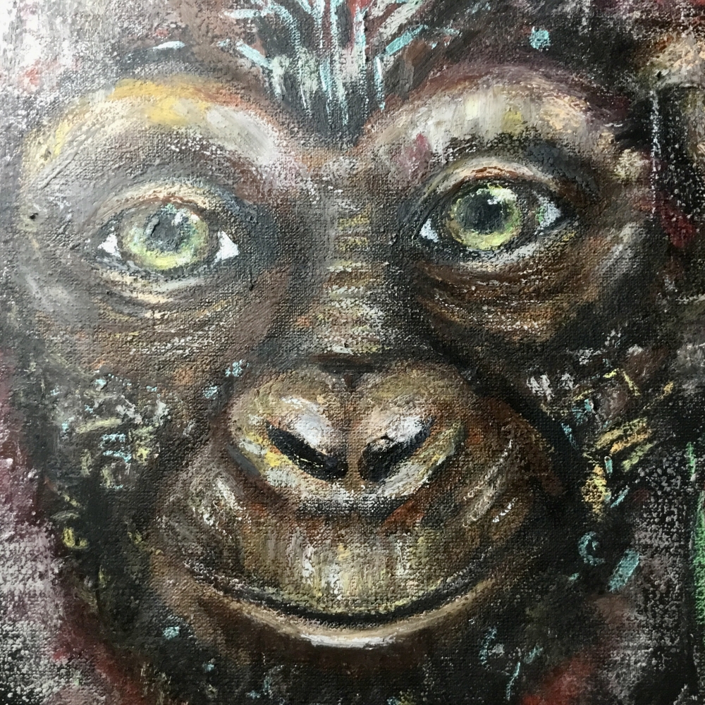 Cyber monkey painting 