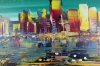 Colourful city night skyline 4018