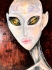 Original,one of a kind,Alien portrait on stretched canvas