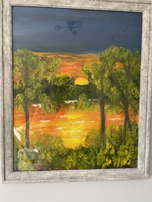 Sunset over river