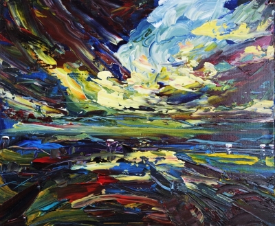 SOLD Abstract Rainbow landscape 044