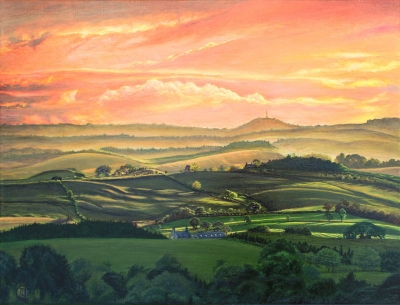 Meandering Meadows by Bellingham, Northumberland, Sunset 