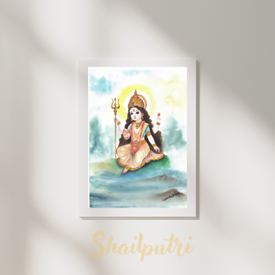 The 9 Forms of Maa Durga | Pack of 9 Original Watercolor Painting | A4 Size