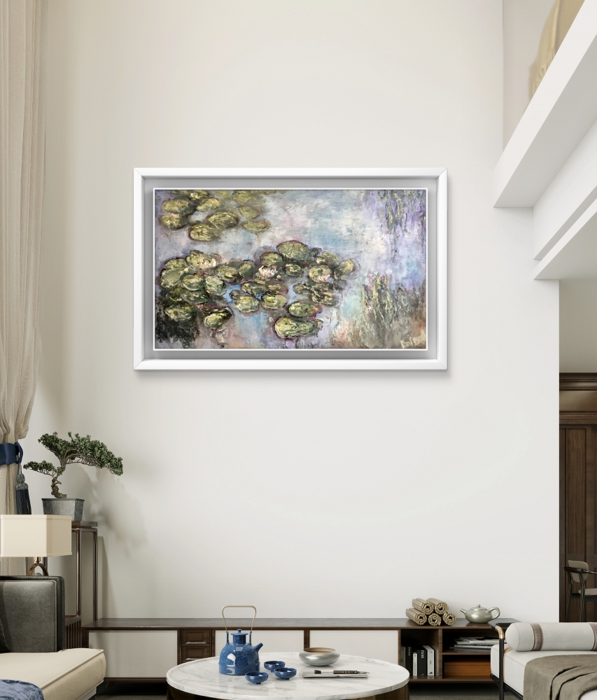 Whispers of Waterlilies – Original Impressionist Oil Painting on Unstretched Canvas