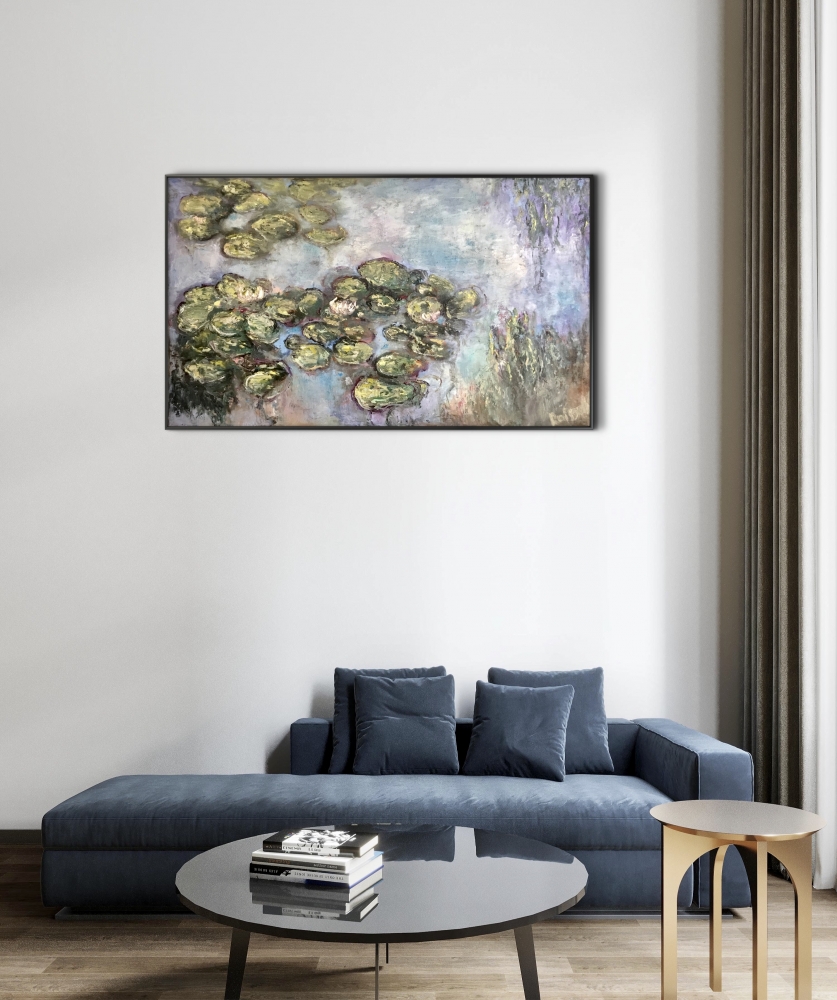 Whispers of Waterlilies – Original Impressionist Oil Painting on Unstretched Canvas