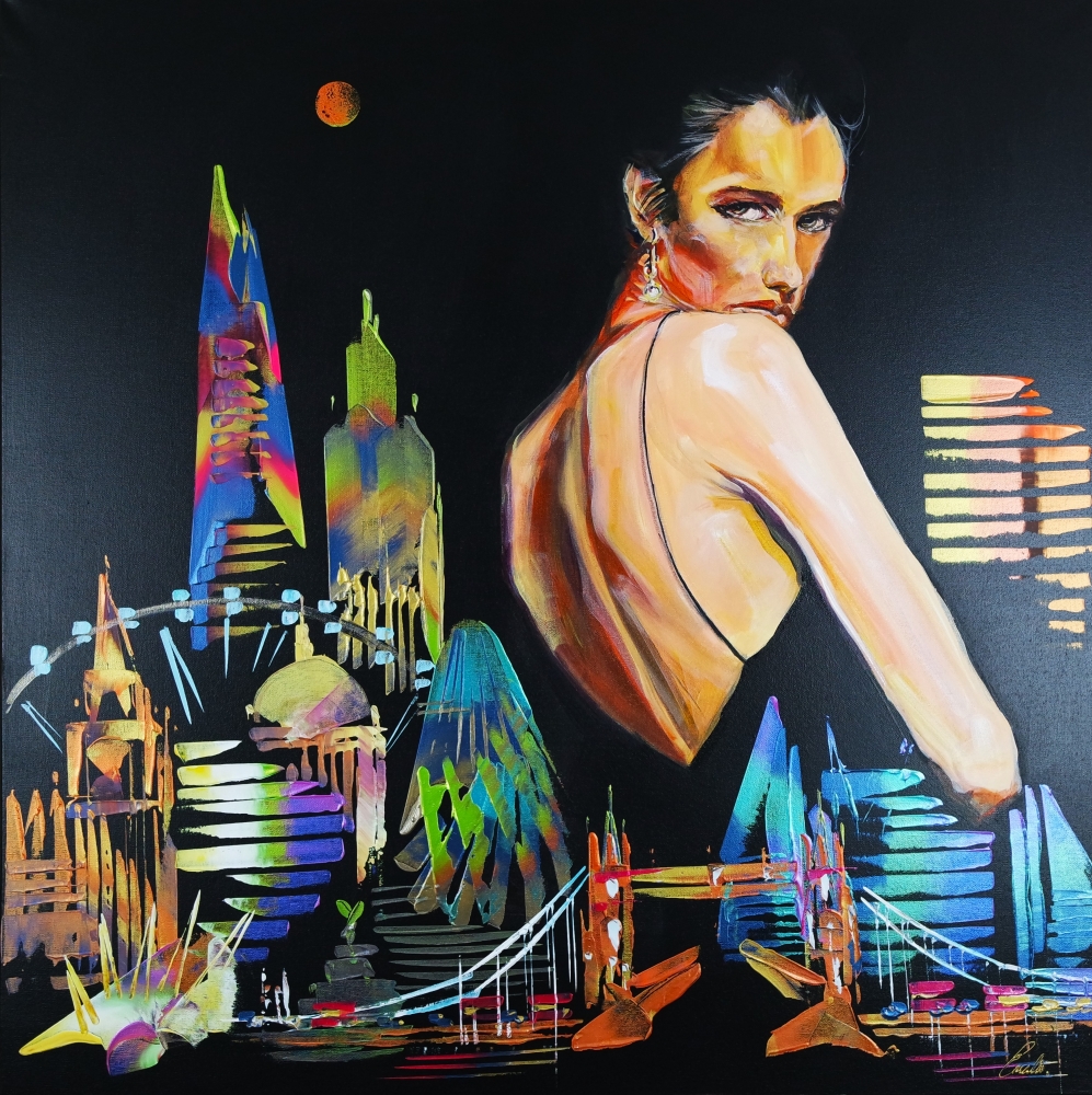 City London Abstract Dark Night Figure 5043