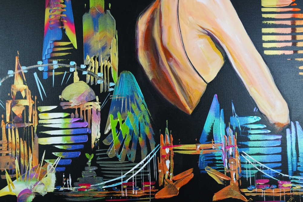 City London Abstract Dark Night Figure 5043