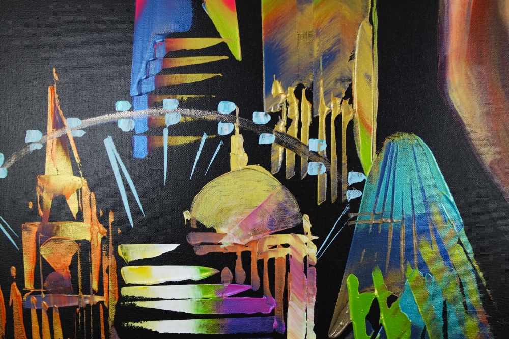 City London Abstract Dark Night Figure 5043