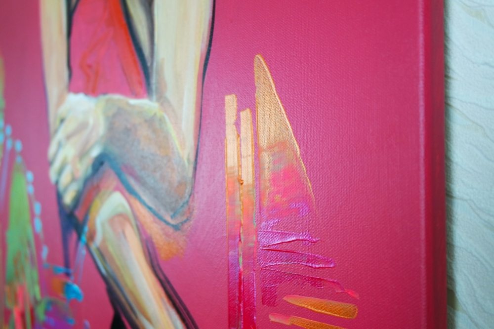 City of London Abstract Pink Night Figure 5058