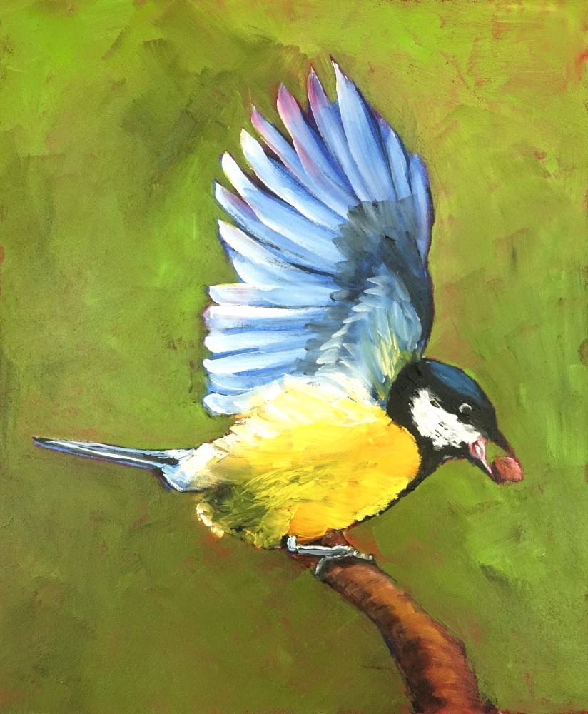 Great Tit with Peanut