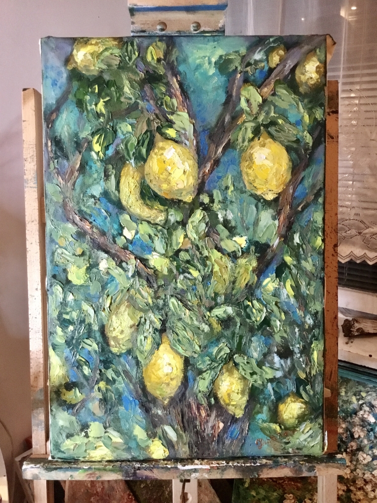 Original Lemon Tree Oil Painting 