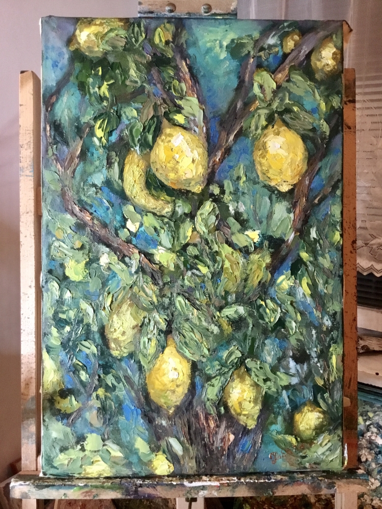 Original Lemon Tree Oil Painting 