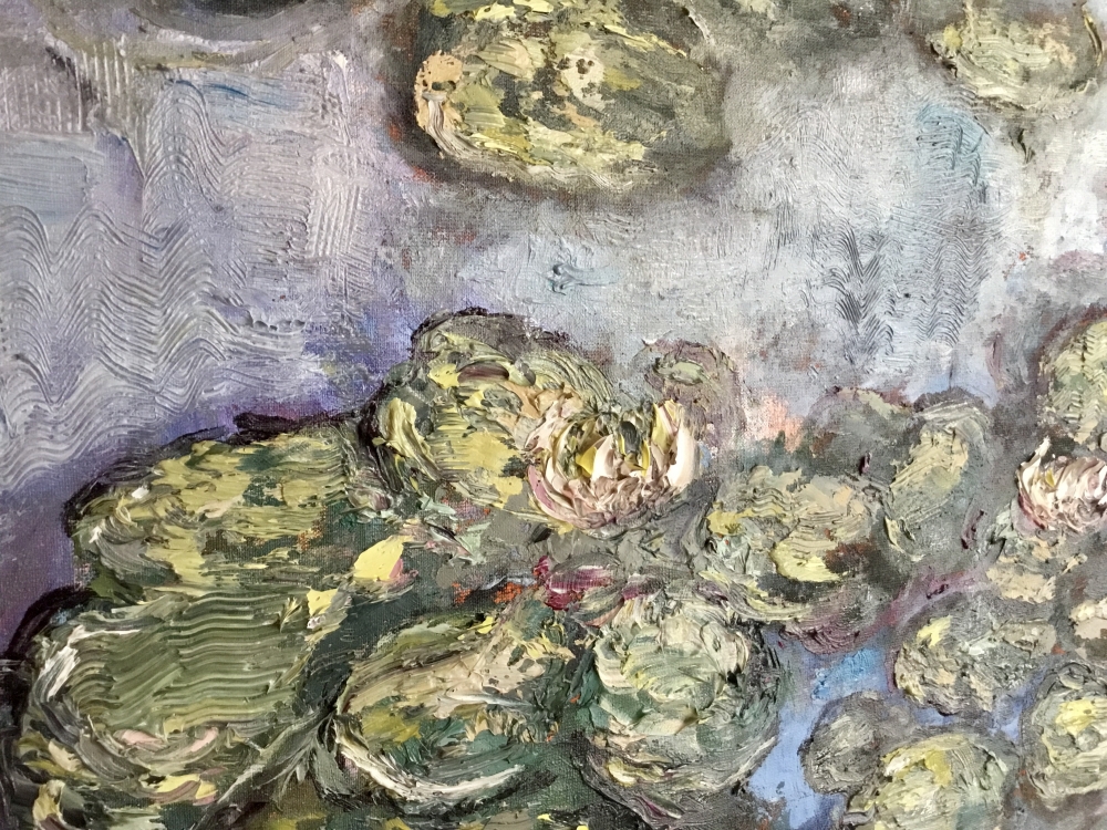 Whispers of Waterlilies – Original Impressionist Oil Painting on Unstretched Canvas