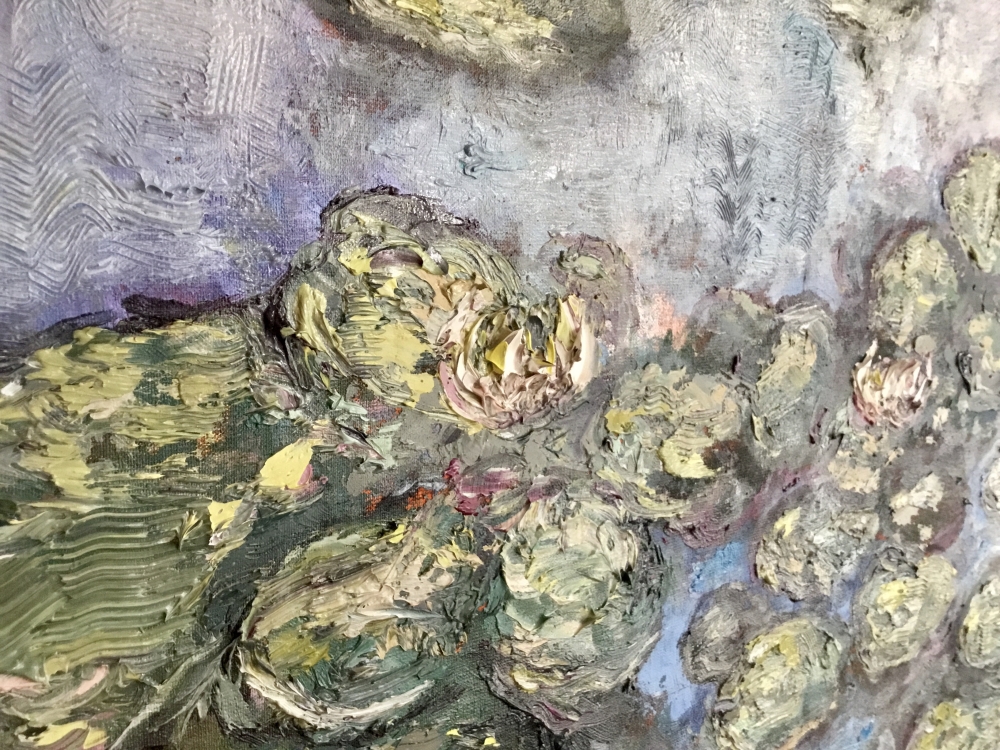 Whispers of Waterlilies – Original Impressionist Oil Painting on Unstretched Canvas