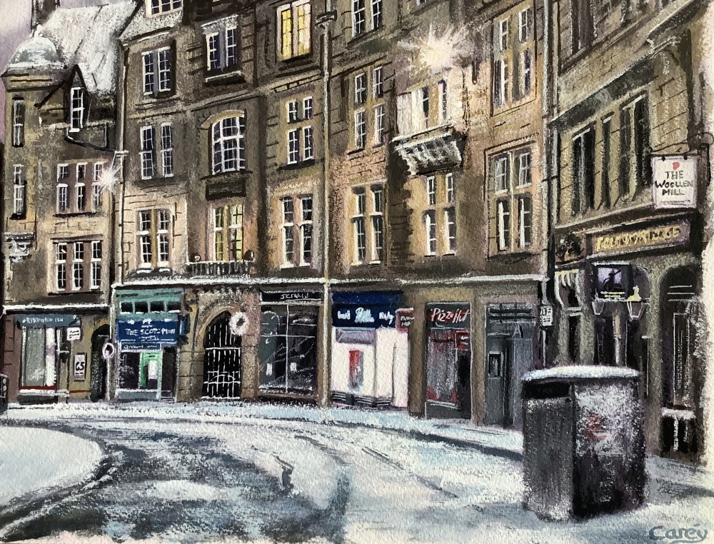 Cockburn street in winter, Edinburgh