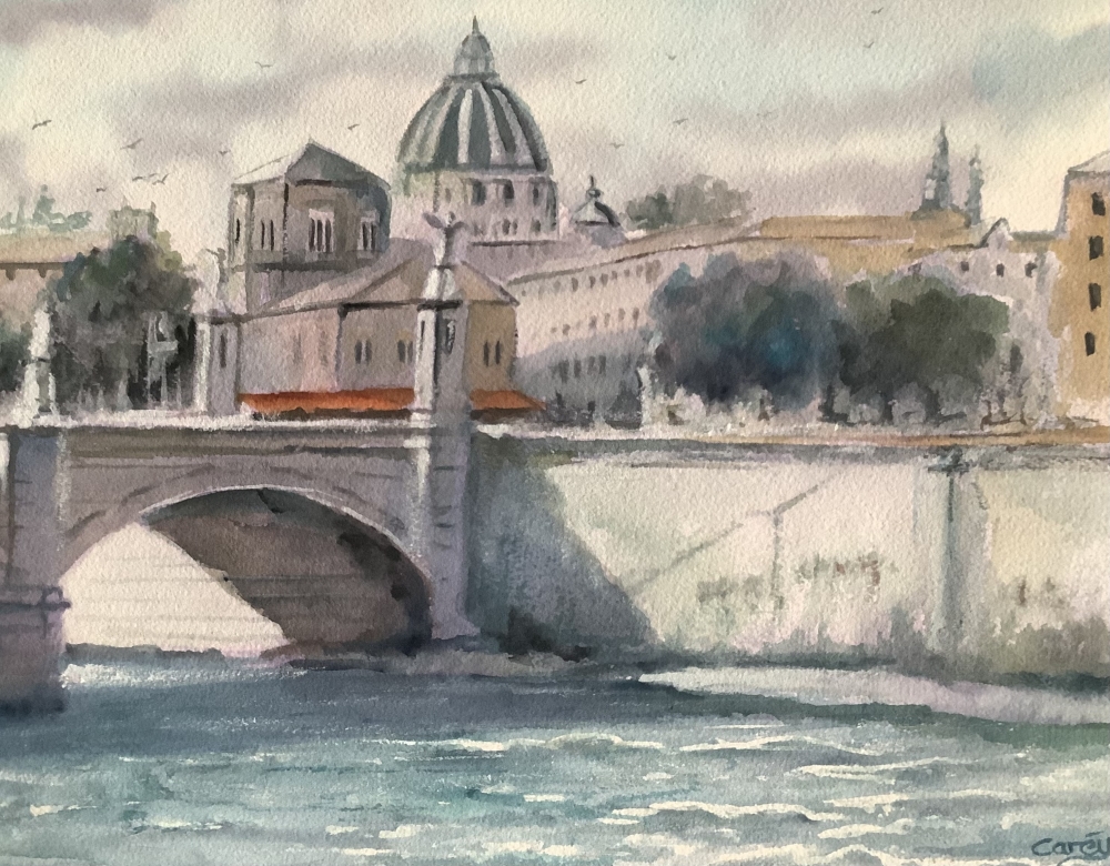 St. Angelo Bridge, Vatican Rome, Italy.