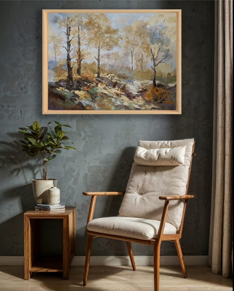 Autumnal Light in Golden Woods.