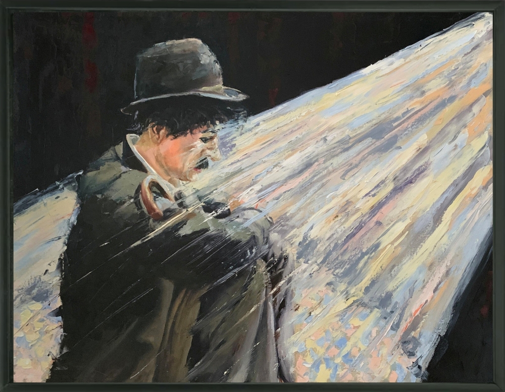 Charlie Chaplin in the Stage lights.