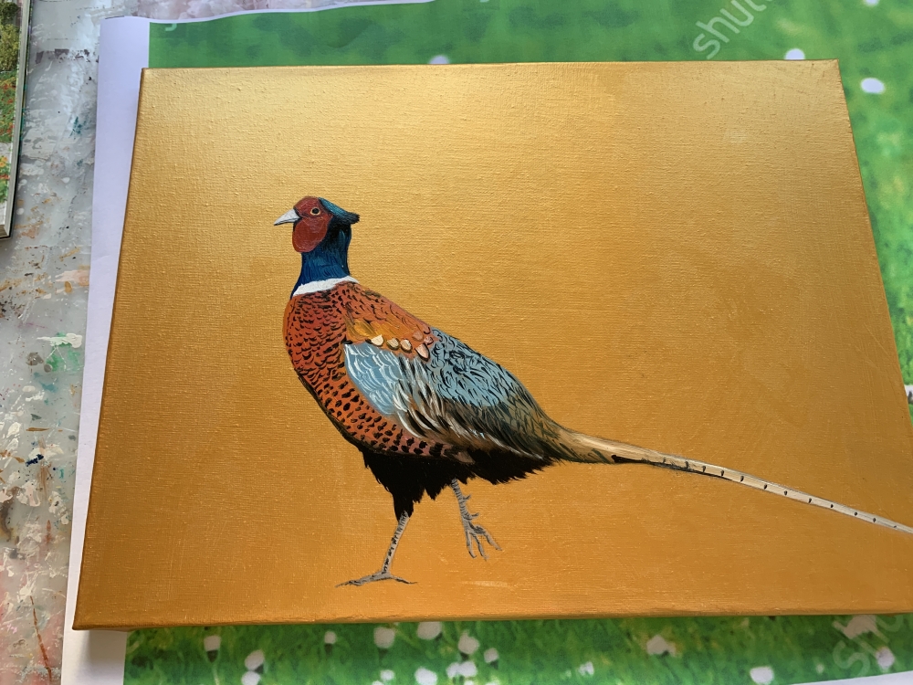 Take a walk on the Wild Side ~ Pheasant on gold