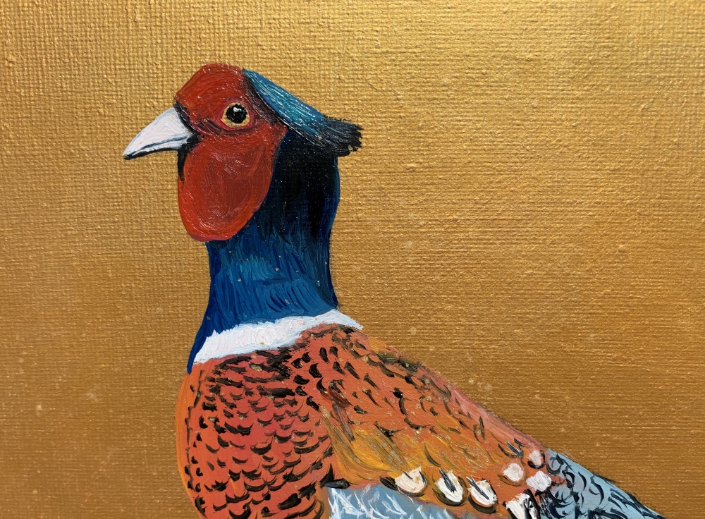 Take a walk on the Wild Side ~ Pheasant on gold
