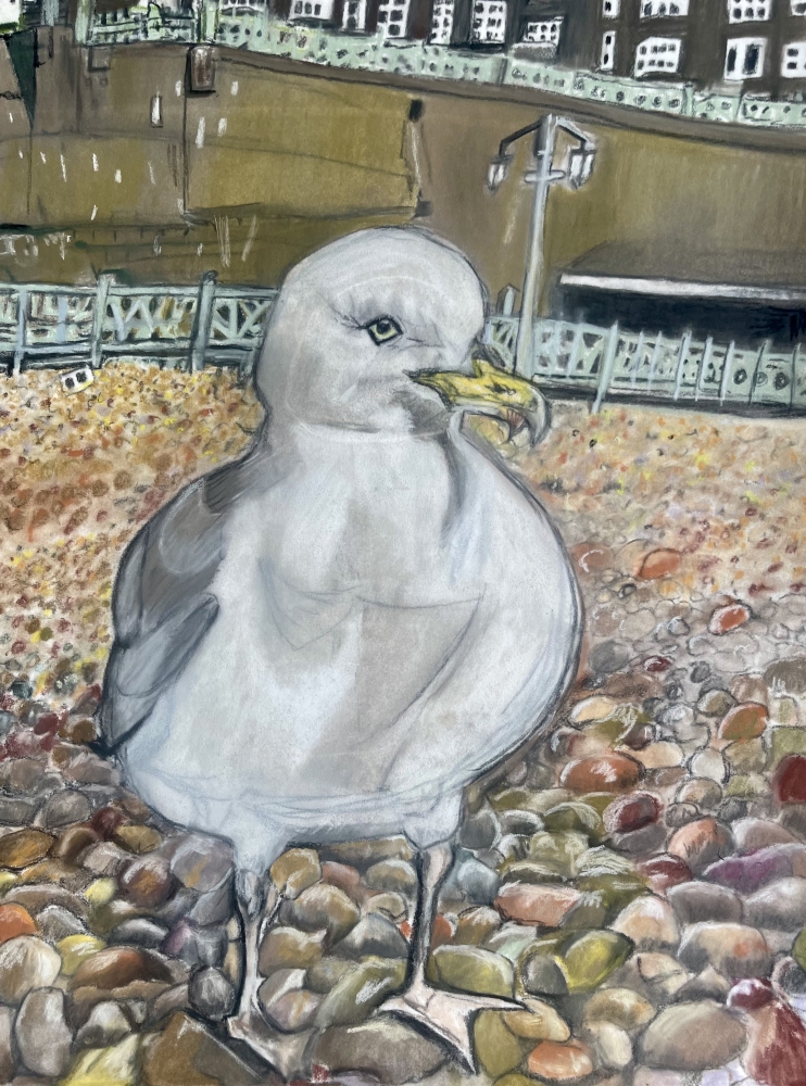 Brighton Sentinel - Pastel on Card 30 x 40 cm