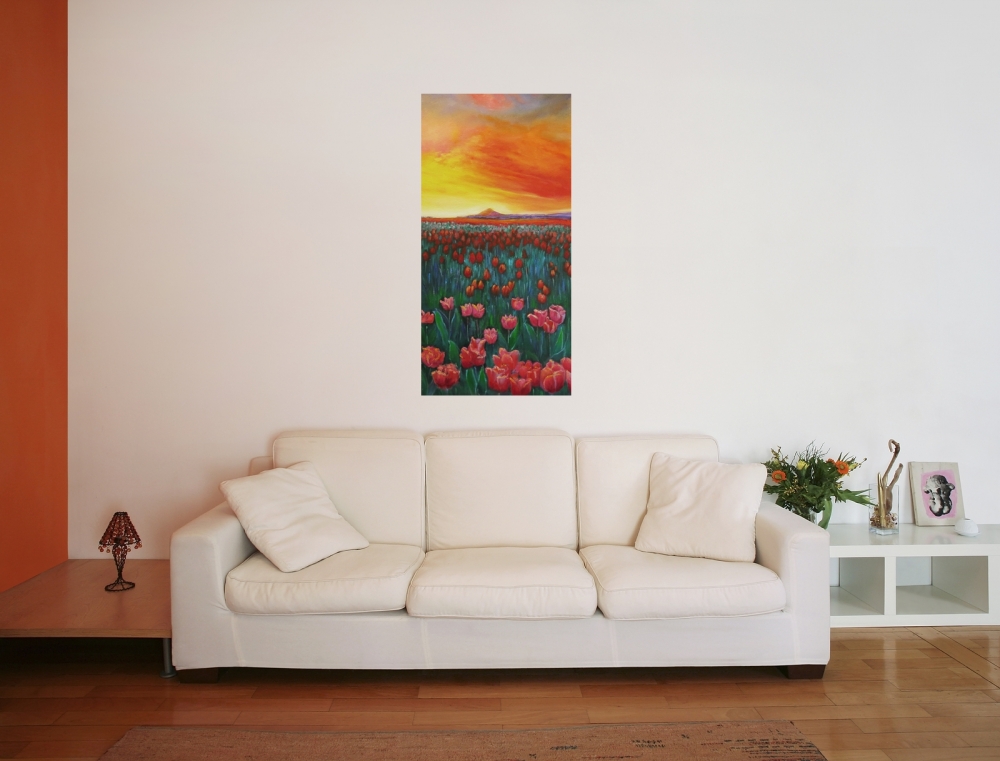 Sunset and Tulips