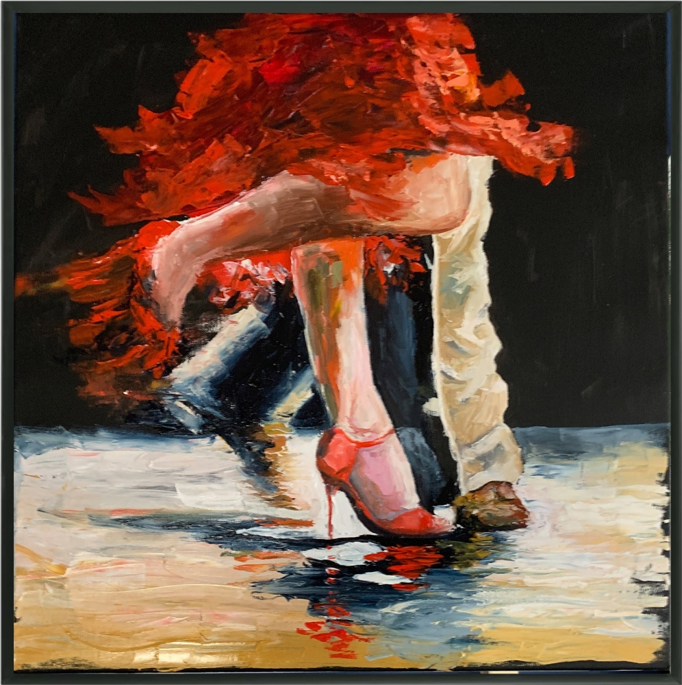 Tango. Dance club. Triptych