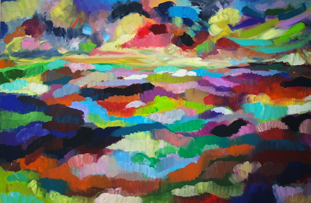 XL Abstract Colourful Landscape 5023