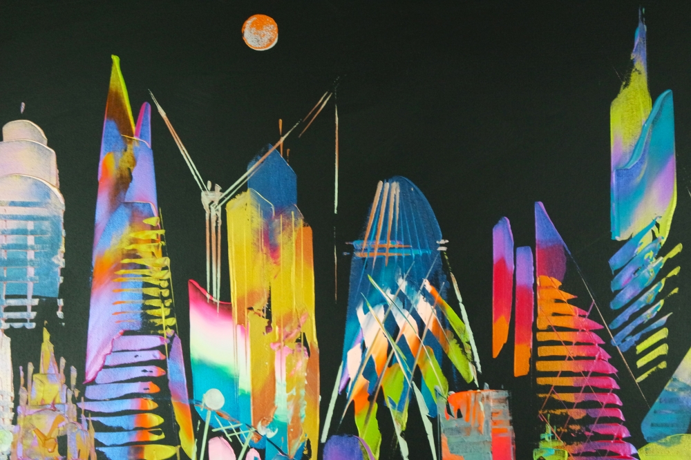 XL City London Abstract Night Lights 5036