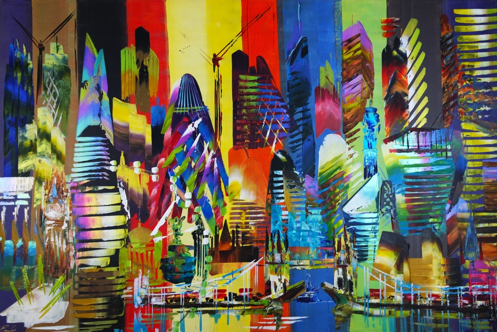 XL City London Abstract Painting 5011