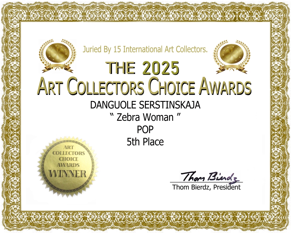 \"Zebra Woman\" Award-Winning Artwork – 5th Place Winner in \"Pop Art\" Category, Art Collectors Choice Awards 2025