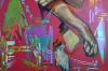 City of London Abstract Pink Night Figure 5058