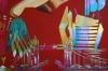 City of London Abstract Red Night Figure 5051
